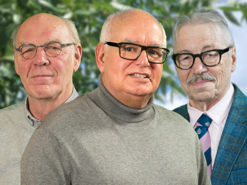Lijsttrekker John Peggen met Henk van der Linden en Sef Smeets